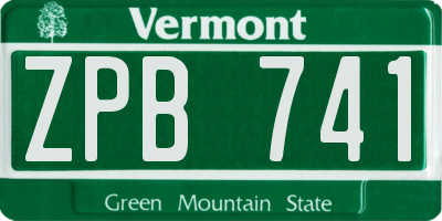 VT license plate ZPB741