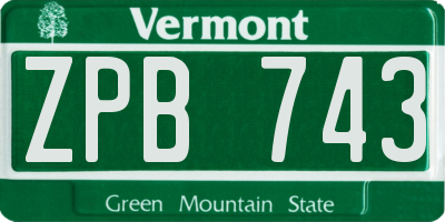VT license plate ZPB743