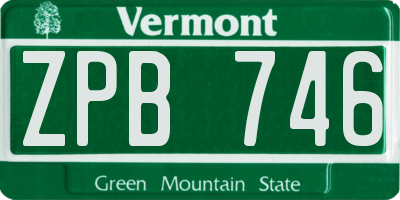VT license plate ZPB746