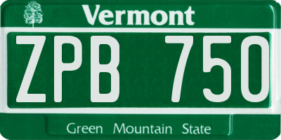 VT license plate ZPB750