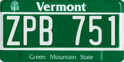 VT license plate ZPB751