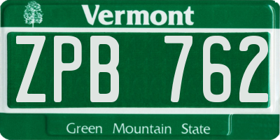 VT license plate ZPB762
