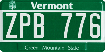 VT license plate ZPB776
