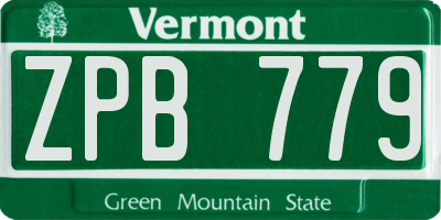 VT license plate ZPB779