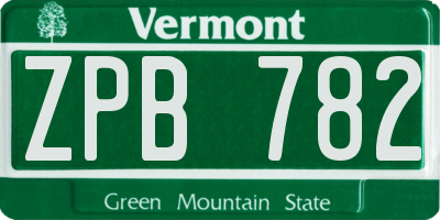 VT license plate ZPB782