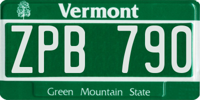 VT license plate ZPB790
