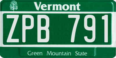 VT license plate ZPB791