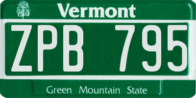VT license plate ZPB795
