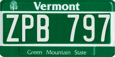 VT license plate ZPB797