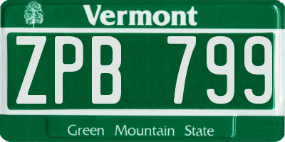 VT license plate ZPB799