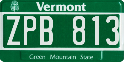 VT license plate ZPB813