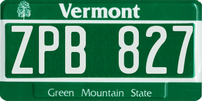 VT license plate ZPB827