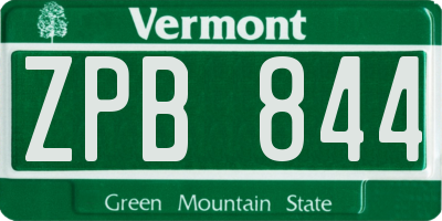 VT license plate ZPB844