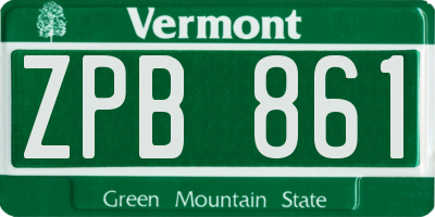 VT license plate ZPB861
