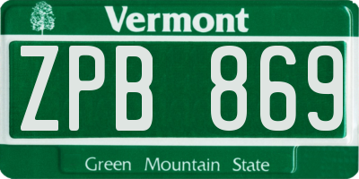 VT license plate ZPB869