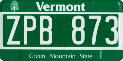 VT license plate ZPB873