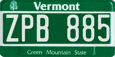 VT license plate ZPB885