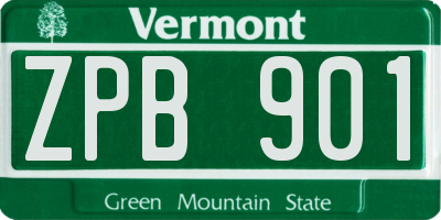 VT license plate ZPB901
