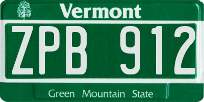 VT license plate ZPB912