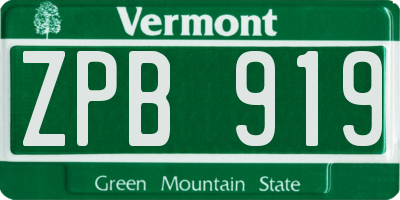 VT license plate ZPB919