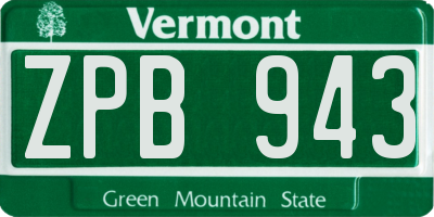 VT license plate ZPB943