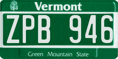 VT license plate ZPB946