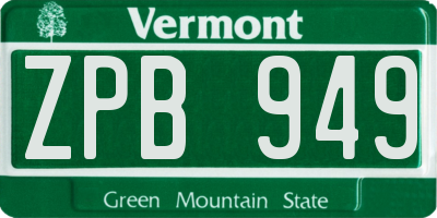 VT license plate ZPB949