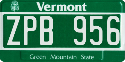 VT license plate ZPB956