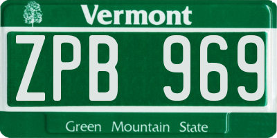 VT license plate ZPB969