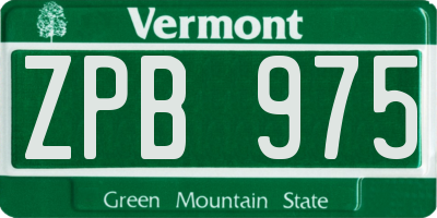VT license plate ZPB975