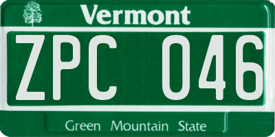 VT license plate ZPC046