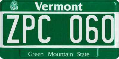 VT license plate ZPC060