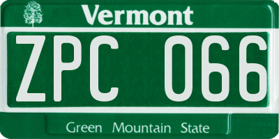 VT license plate ZPC066