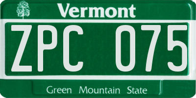 VT license plate ZPC075