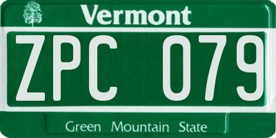 VT license plate ZPC079