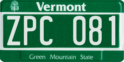 VT license plate ZPC081