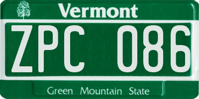VT license plate ZPC086