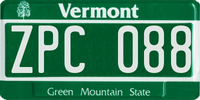 VT license plate ZPC088