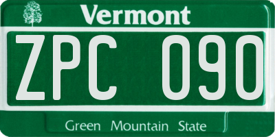 VT license plate ZPC090