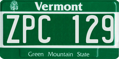 VT license plate ZPC129