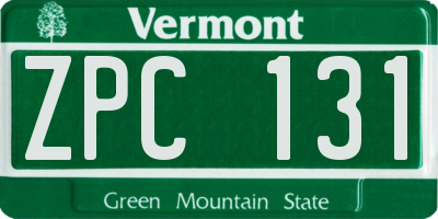 VT license plate ZPC131