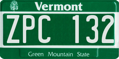 VT license plate ZPC132