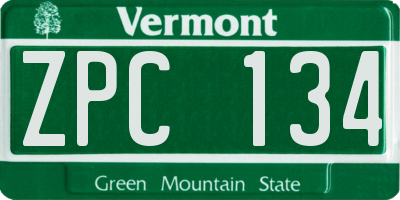VT license plate ZPC134