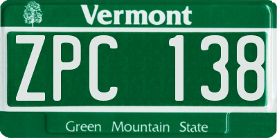 VT license plate ZPC138