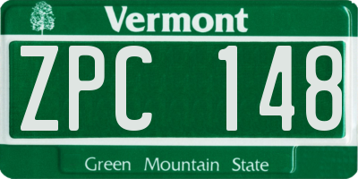 VT license plate ZPC148