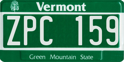 VT license plate ZPC159
