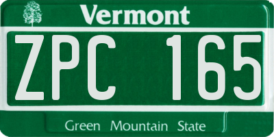 VT license plate ZPC165