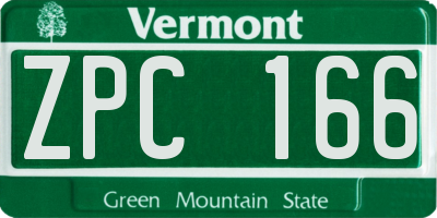 VT license plate ZPC166