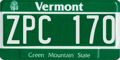 VT license plate ZPC170