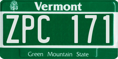 VT license plate ZPC171